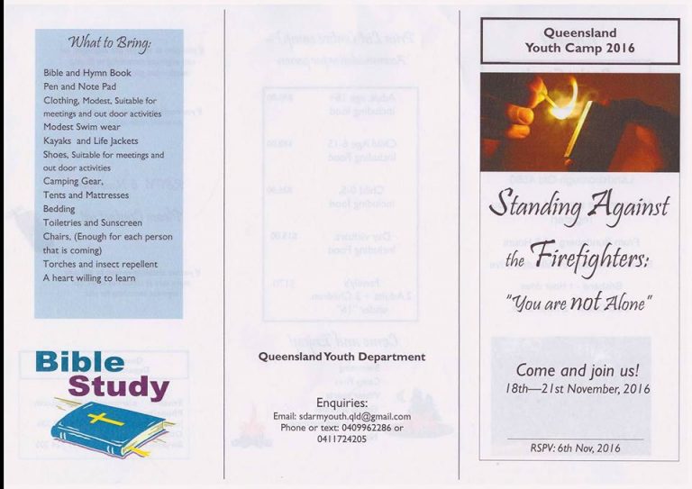Standing Against the Firefighters Qld Youth Camp 18 21 November