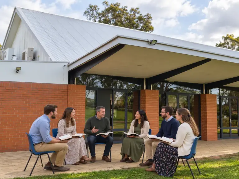 Outdoor Bible Study Circle at the Community Church